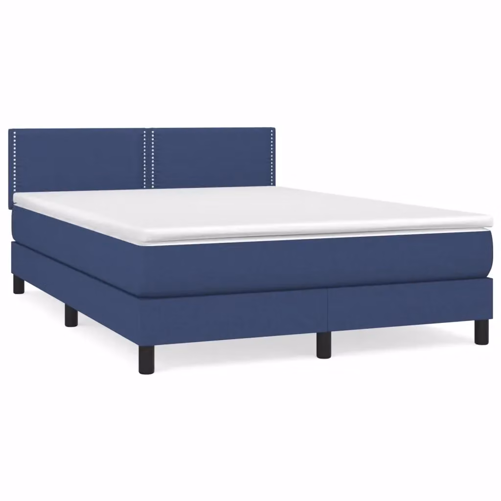 Letto Ibrido con Giroletto a Molle e Materasso vidaXL, Colore Blu e Bianco, L/P/H: 193 x 144 x 88 cm – 2