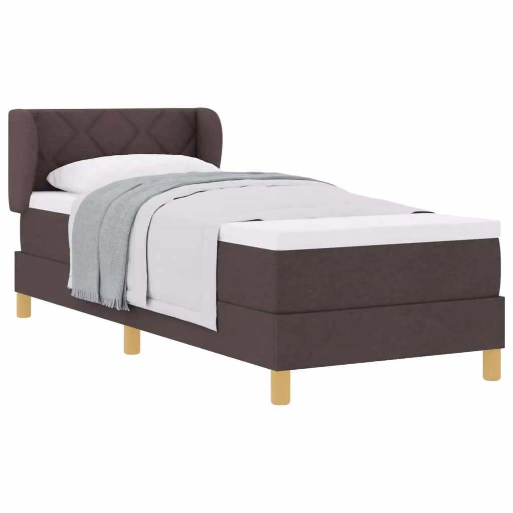 Letto a molle con testiera vidaXL in tessuto marrone con molle a tasche L: 80 cm, P: 200 cm – 2