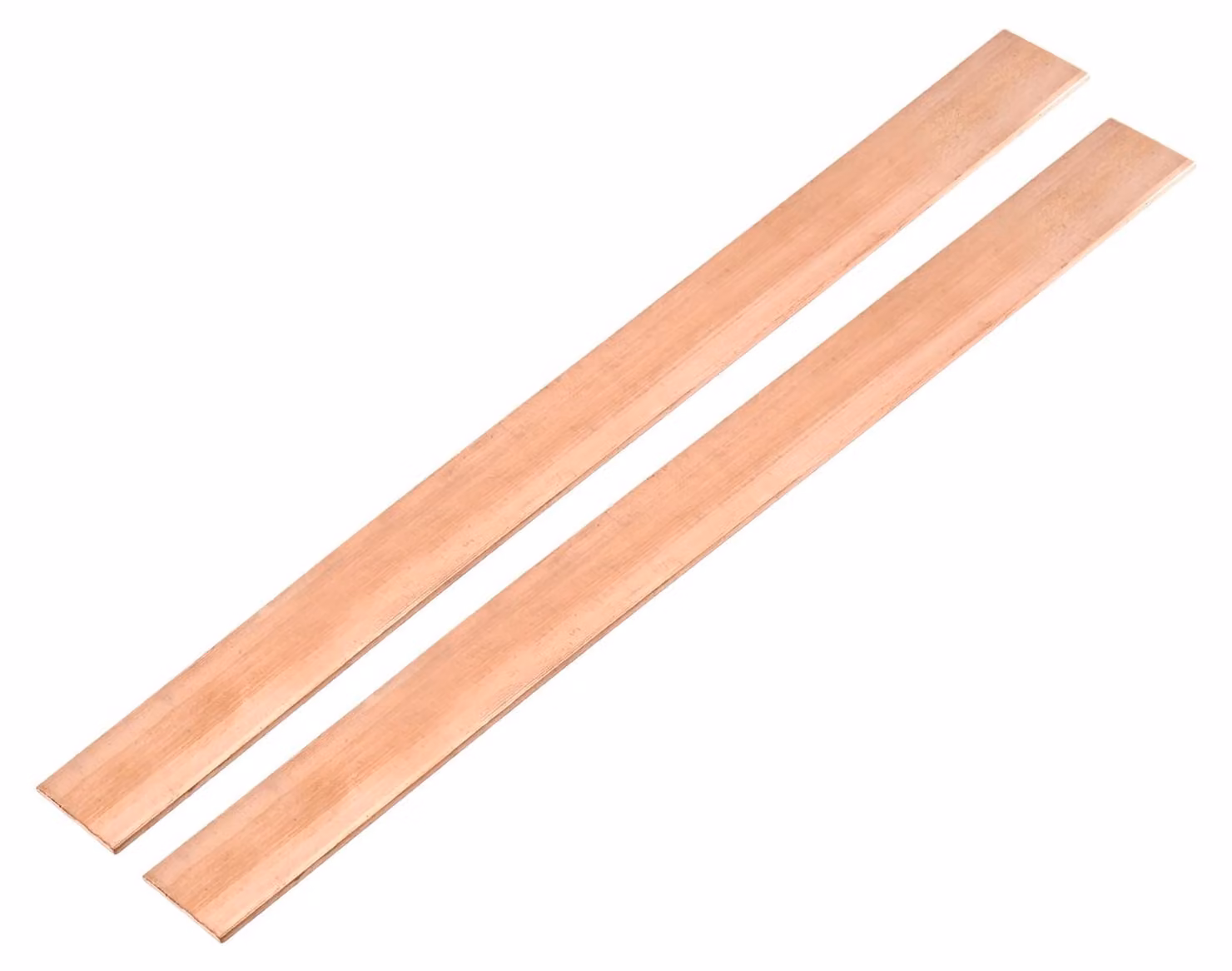 2 barre piatte in rame, dimensioni 203x20x1,5 mm, rame di tipo T2