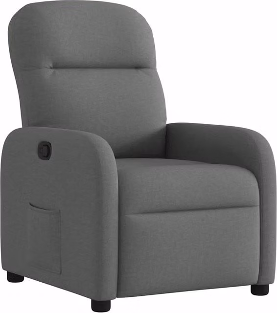 Poltrona | Sedia Relax Reclinabile in Tessuto Grigio Scuro