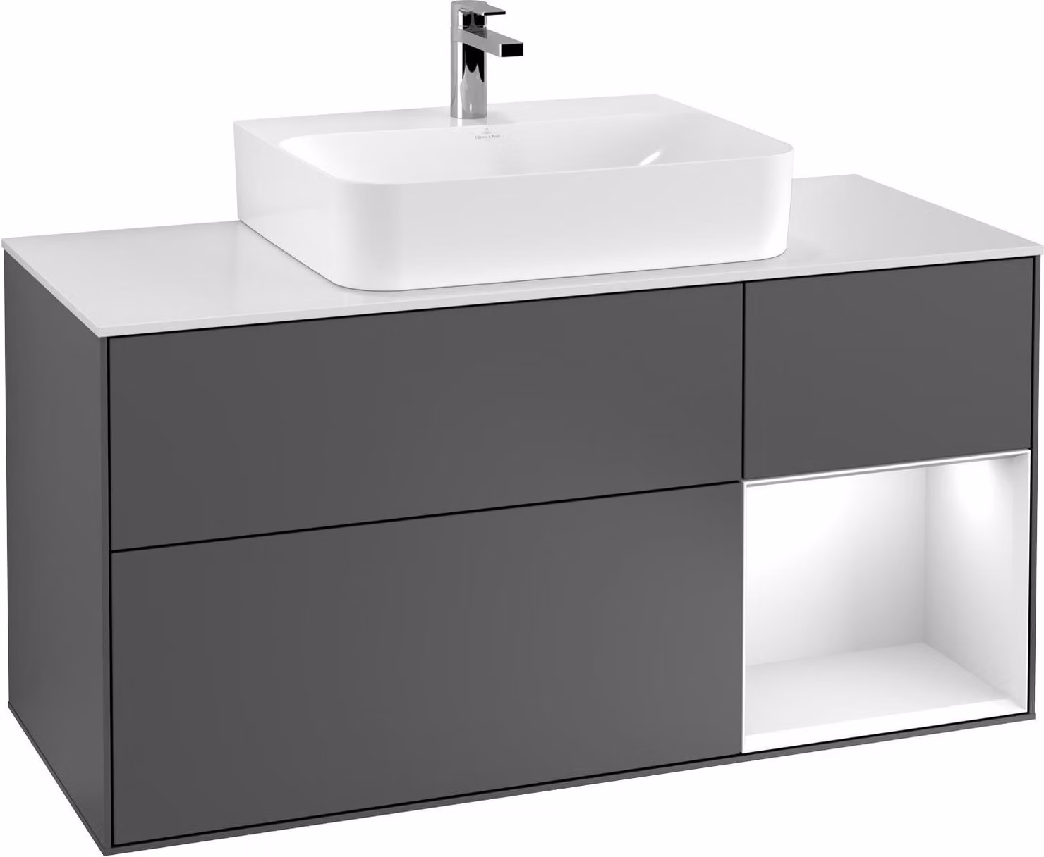 Villeroy & Boch V&B FINION mobile da toilette 1200x603x501 Abdpl bl Reg go ma/wh ma
