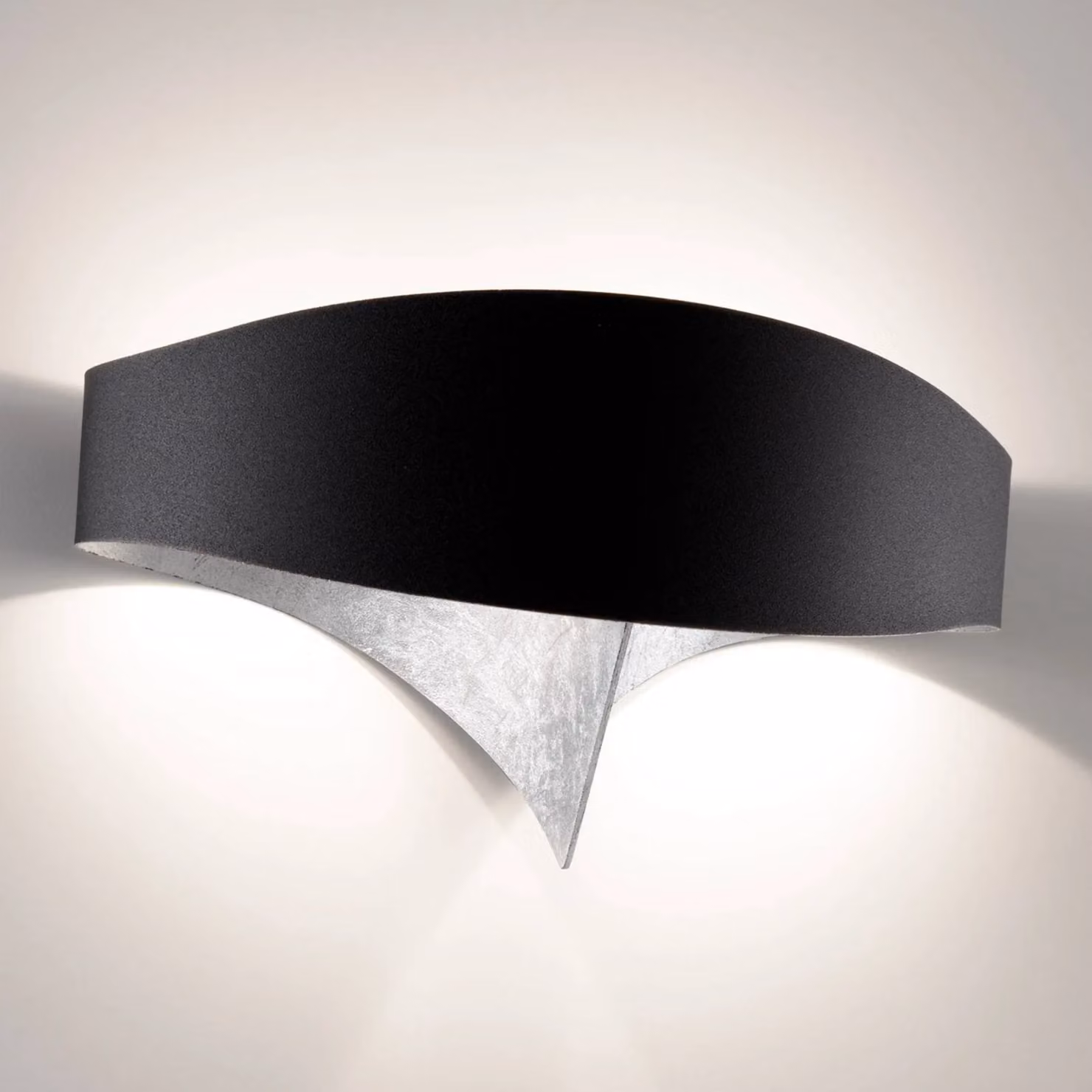 Selène Applique da parete a LED Scudo, Nero, Corridoio, Metallo, Design, Applique a LED