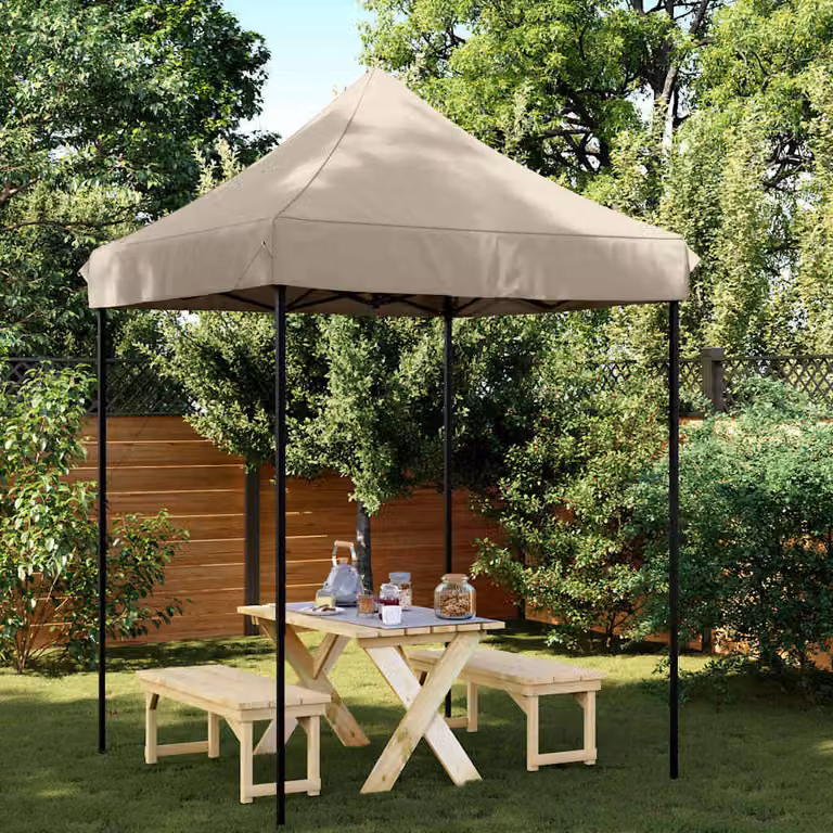 vidaXL Tenda da Festa Pieghevole Pop-Up Tortora L/P/H: 200 x 200 x 306 cm