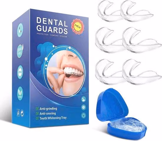 Paradenti anti-masticazione - 6 pezzi in 2 misure con custodia