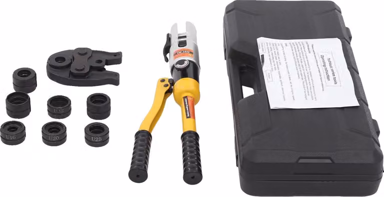 Pinze per tubi manuali, versatili per crimpatura, design ergonomico, colore giallo