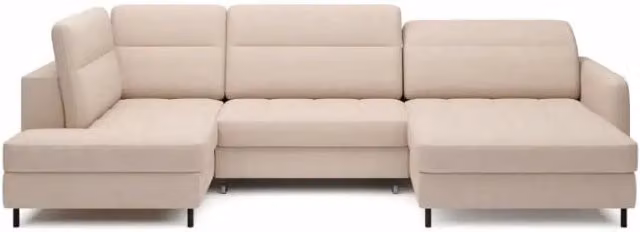 Divano angolare convertibile BERTHO MEUBLORAMA beige con contenitore e funzione letto, angolo destro, L/P/H: 306 x 166 x 100 cm