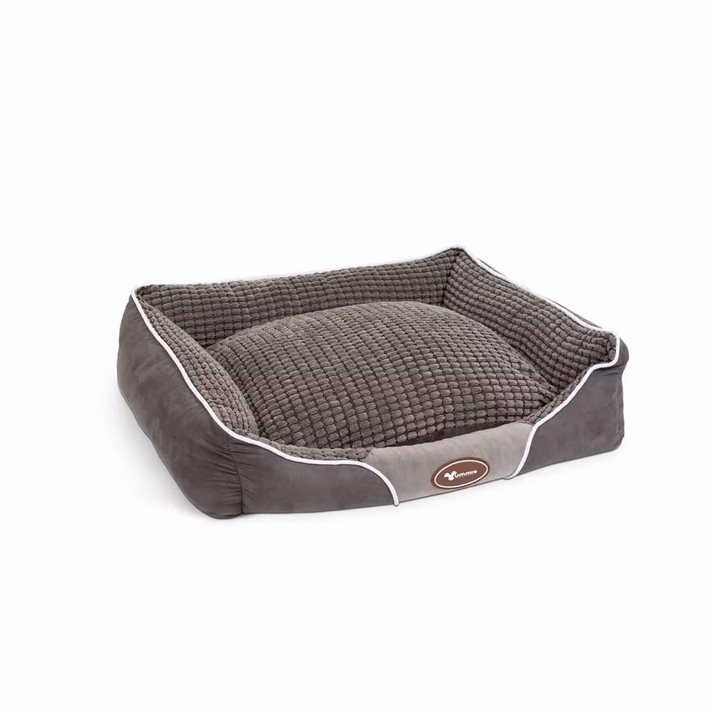 Letto per cani Yummie 60x50cm - Grigio, fondo antiscivolo, imbottitura extra, lavabile, idrorepellente