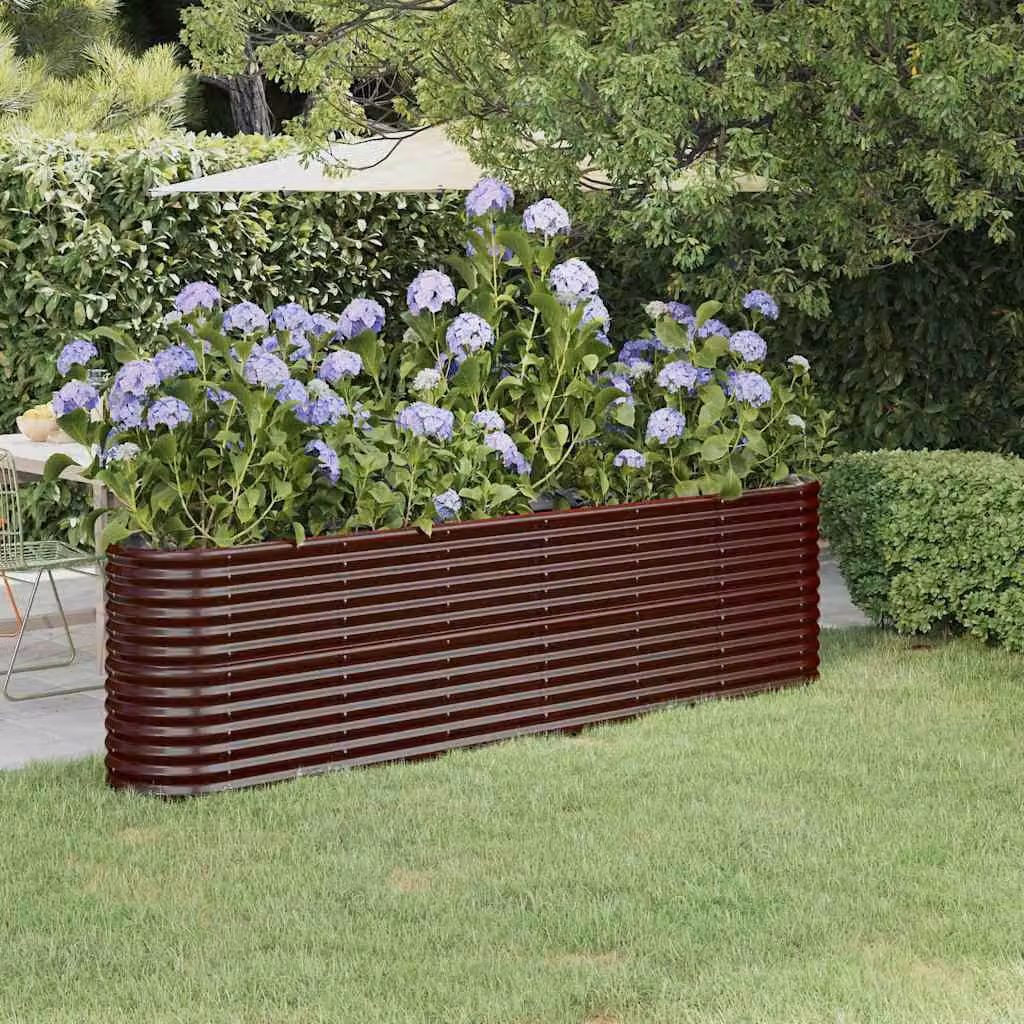 Letto rialzato da giardino vidaXL in acciaio zincato marrone L: 260 cm, P: 40 cm, H: 68 cm
