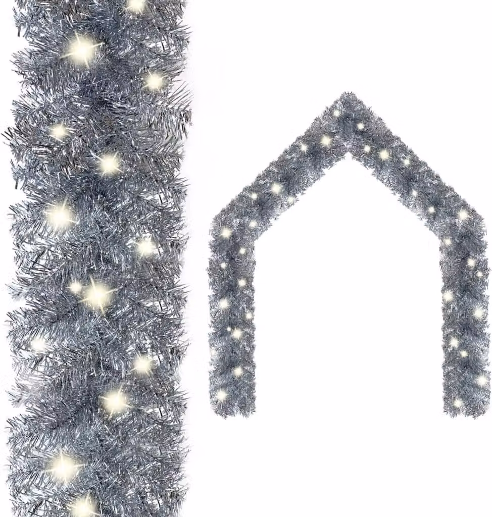 The Living Store Ghirlanda natalizia con LED 10 m argento