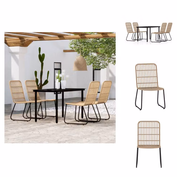 vidaXL Set da pranzo da giardino 5 pezzi in rovere - Set di mobili da giardino