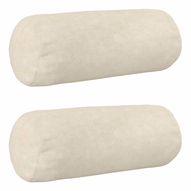Set di 2 cuscini vidaXL HEERLEN in microfibra beige con rivestimento lavabile e rimovibile