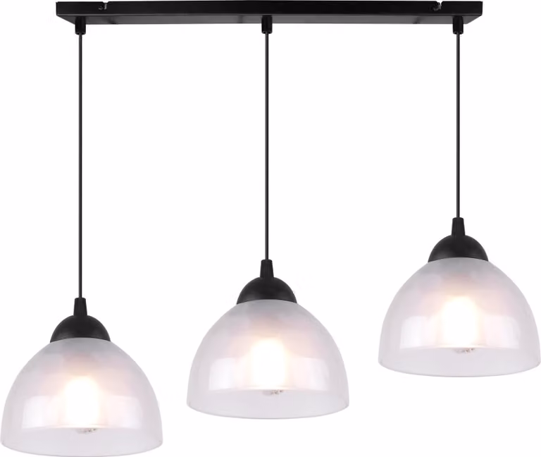 Lampada a sospensione Venice a 3 luci con paralumi in vetro opalino E27