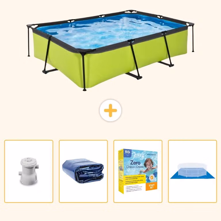 Piscina fuori terra rettangolare - 300x200x65 cm - 5 pezzi - Modello SCB66
