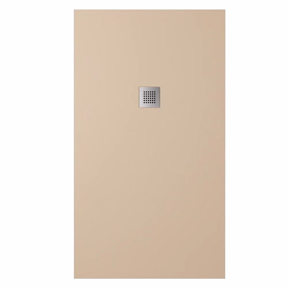 Piatto doccia rettangolare Kos in marmoresina marrone effetto pietra antiscivolo L: 120 cm, P: 70 cm – 2