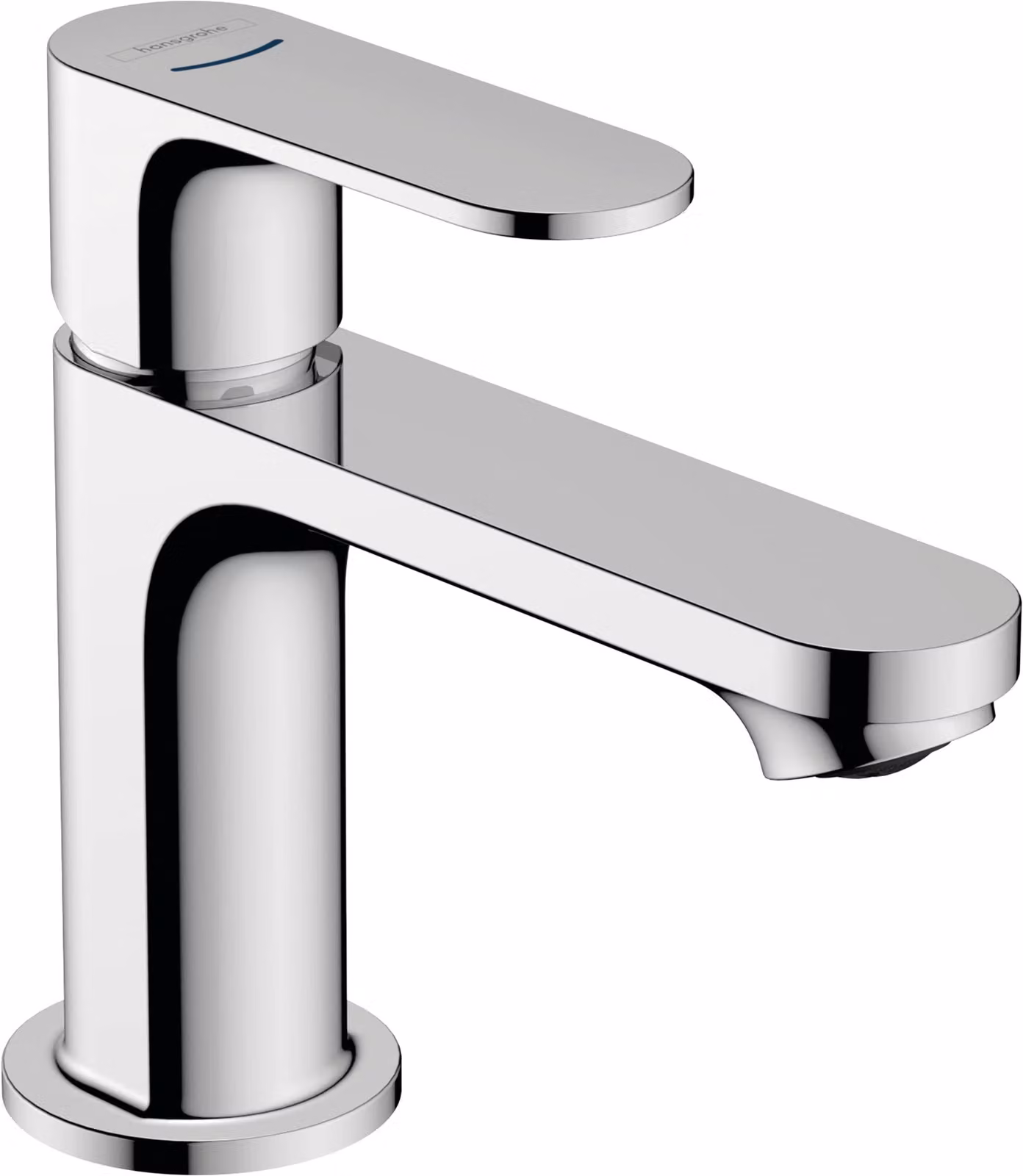 Rubinetto a colonna per acqua fredda, diametro 80 mm, a risparmio idrico, finitura cromata