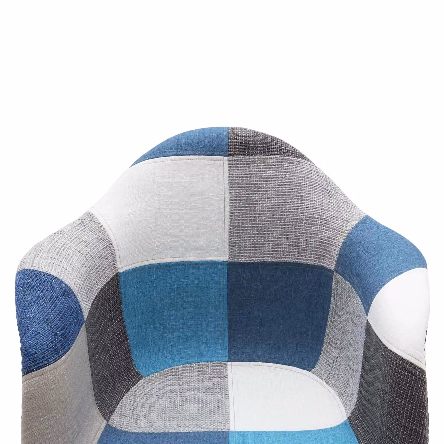 Set di 2 poltrone moderne patchwork in tessuto multicolore azzurro e grigio con braccioli Mobili 2G L: 62 cm, P: 65 cm, H: 79 cm – 3