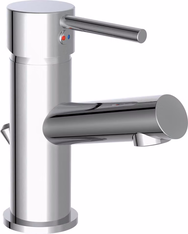 Miscelatore per lavabo SCHÜTTE LAURANA con tirante, rubinetto da bagno con scarico a scomparsa per lavabo, miscelatore per lavabo cromo