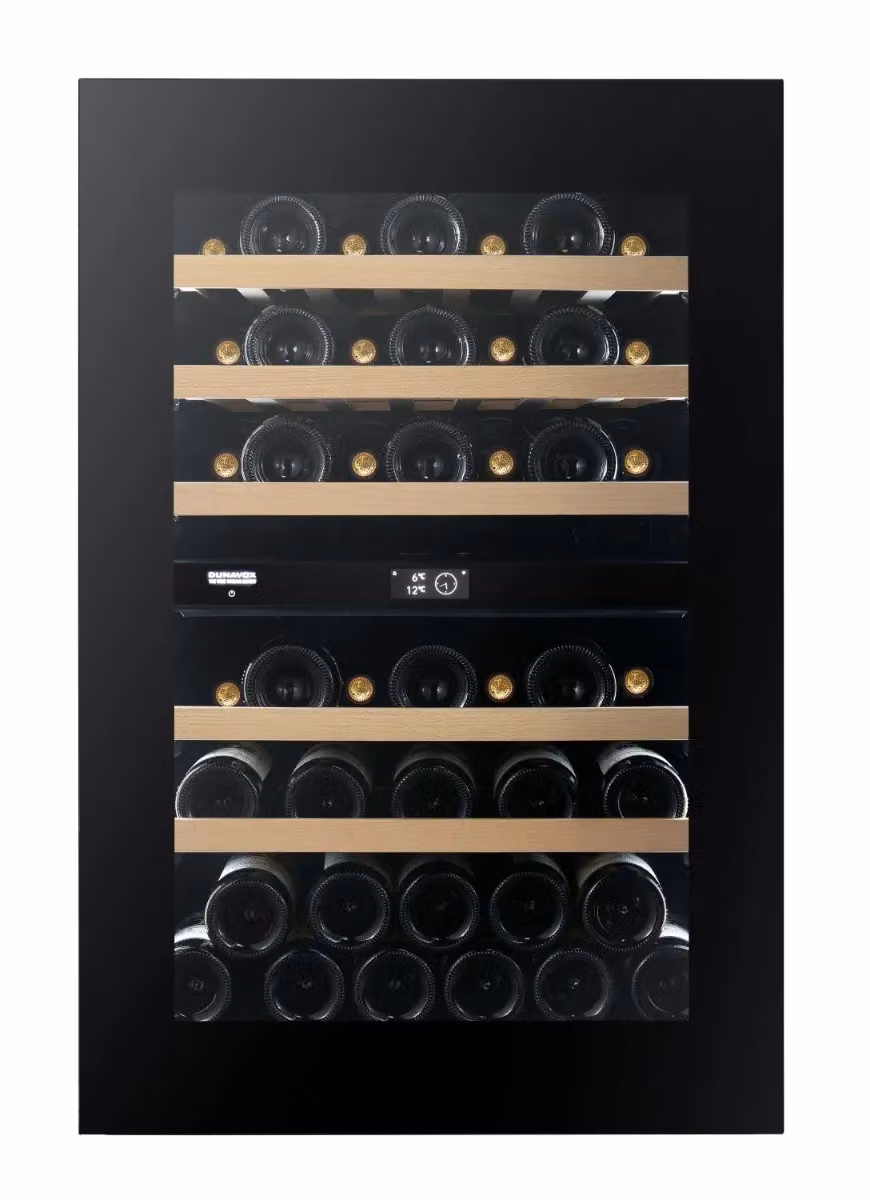 Cantina Linea Noble porta 'full glass' nera push to open, classe F, 44 bottiglie - DVN-44.120DB.TO