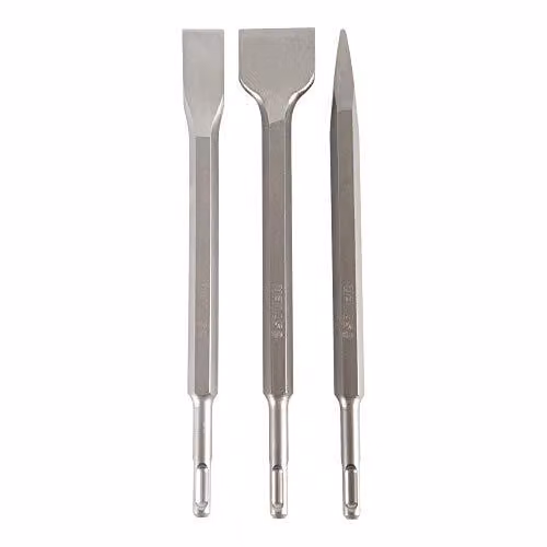 Set di scalpelli STIER, SDS-plus, 3 pezzi, scalpello SDS, scalpello per trapano a percussione, scalpello per trapano, set di scalpelli SDS Plus