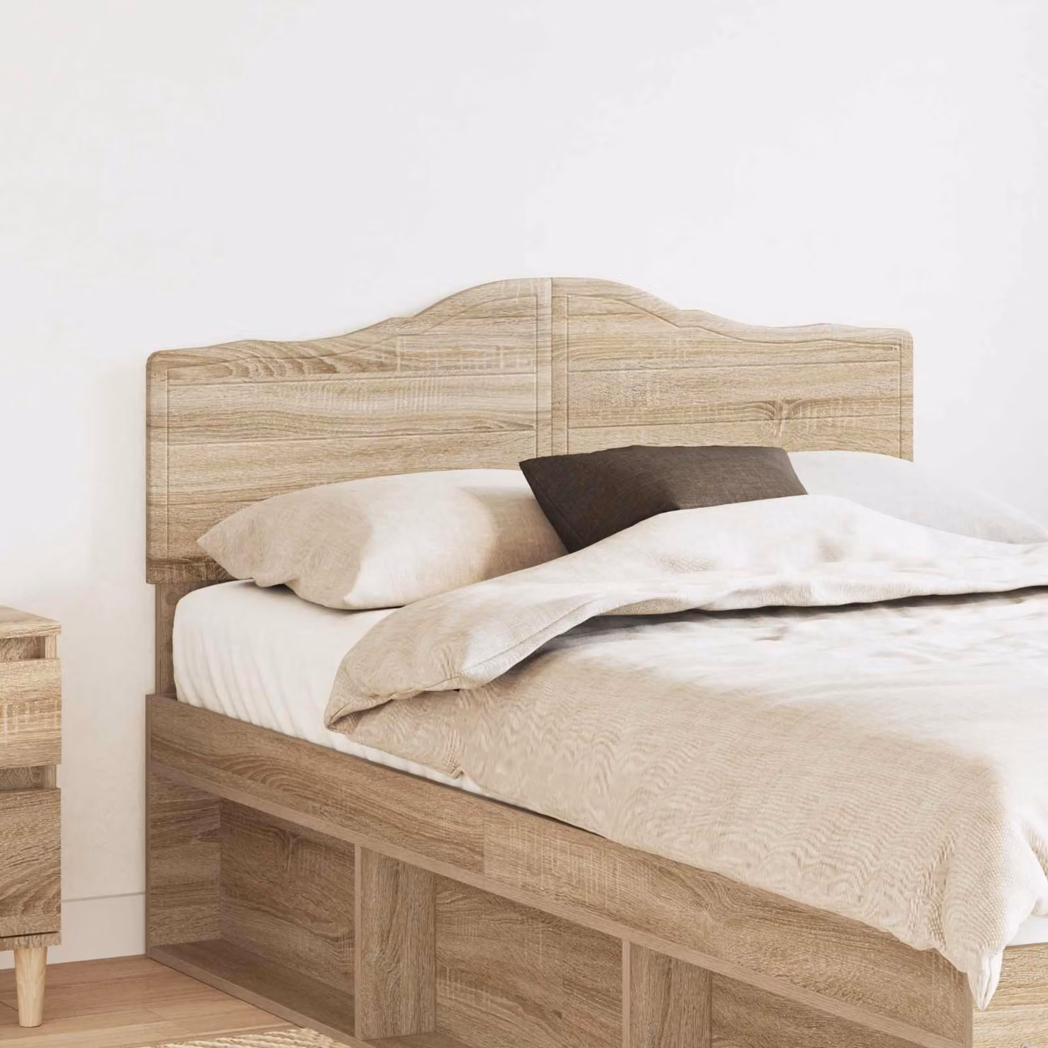 Testiera per letto vidaXL in legno ingegnerizzato Rovere Sonoma, colore marrone, stile minimalista