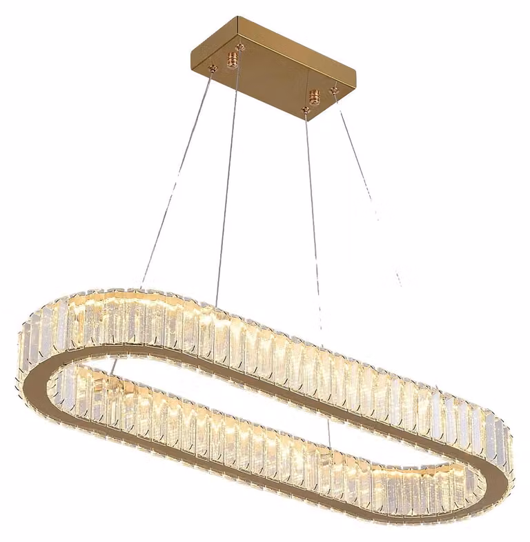 Lampadario, design elegante, illuminazione intensa, L70cm, color oro, versatile
