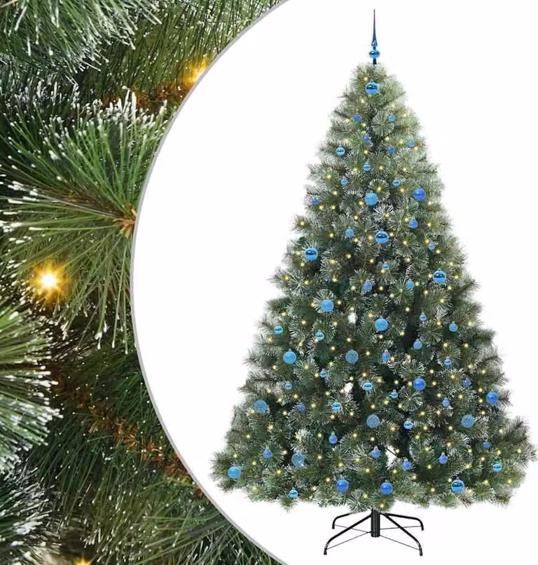 Albero di Natale artificiale con 300 LED Verde 240 cm PE e PVC