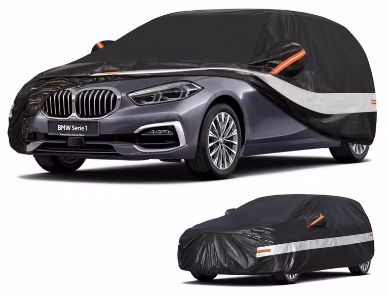 Copertura per auto, 10 strati, 100% impermeabile, per BMW Serie 1 (modelli F20/F21/F52/F40/F70/E87/E82/E81/E88), colore nero