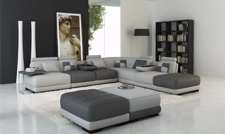 XXL Designer Wohnlandschaft Polster L-Form Ecksofa Eck Garnitur Sofa Couch Ecke