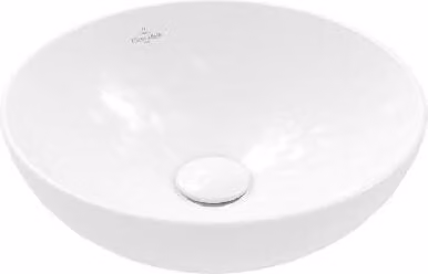 Villeroy & Boch Loop&Friends - Lavabo da appoggio, diametro 380 mm, senza sfioratore, CeramicPlus, Pietra bianca 4A4501RW