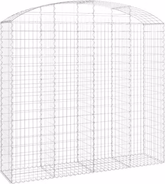 Cesto Gabbione ad Arco DESIGN IN in Ferro Zincato Argento L: 200 cm, P: 50 cm, H: 180/200 cm