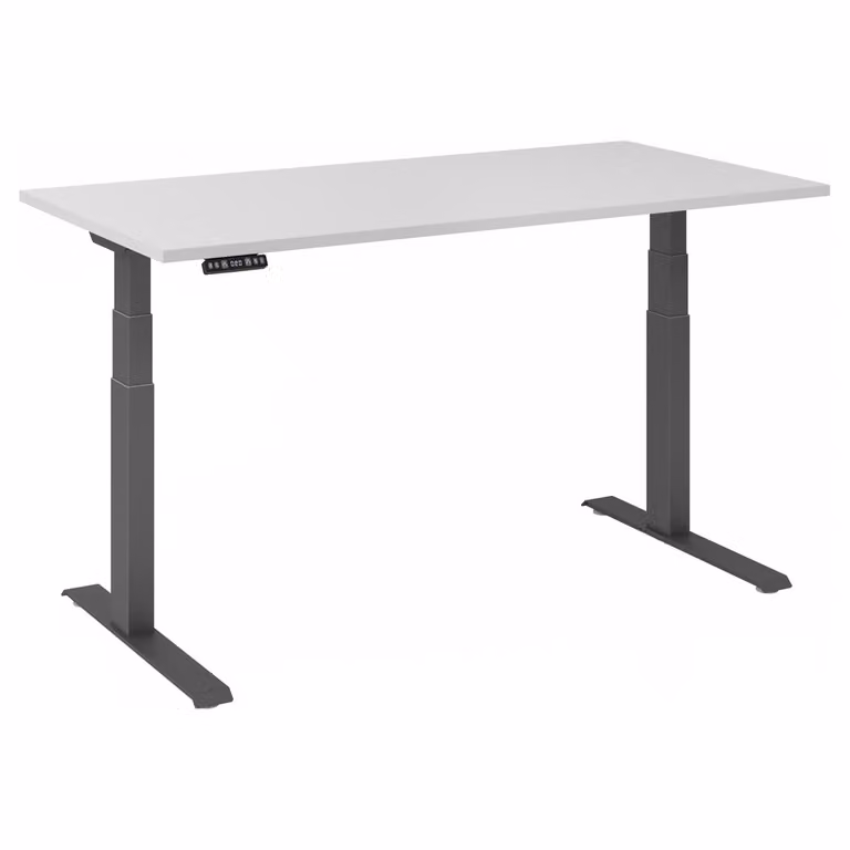 Scrivania regolabile in altezza XDKB | 2 motori | 120 - 180 cm | elettrica, dimensioni piano d'appoggio:160 x 80 cm, colore piano d'appoggio:grigio, colore struttura:grafite