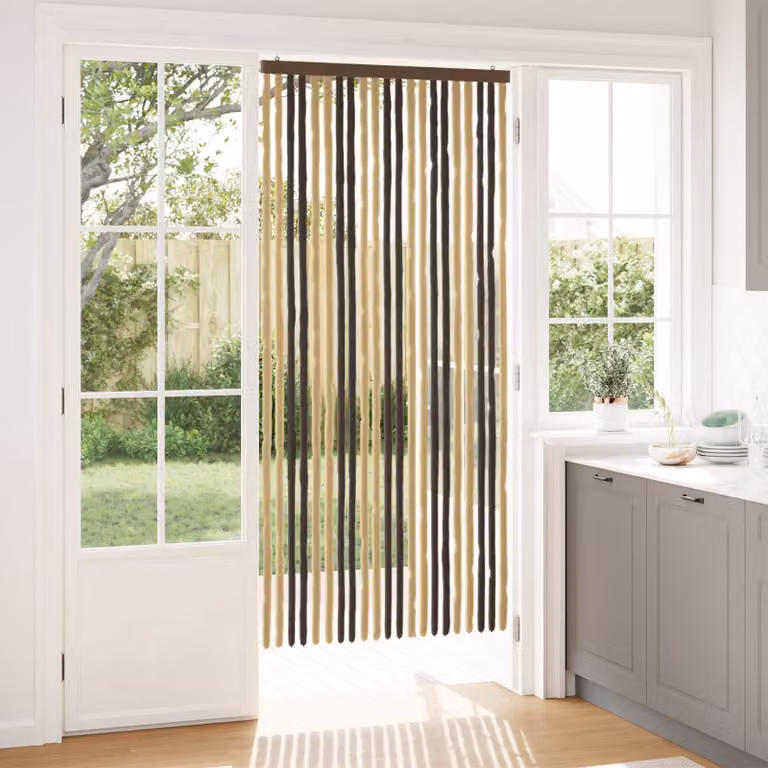 vidaXL Tenda per insetti in chenille Marrone Scuro e Beige 90 x 200 cm