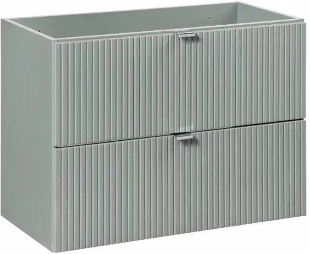 Mobile sottolavabo ELVINA – 80 cm – 2 cassetti – Verde salvia pastello – Mobile sospeso