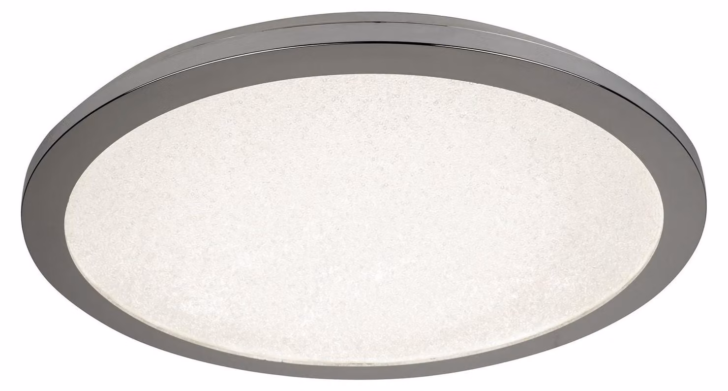 Plafoniera Contemporanea Scilly Policarbonato Cromo Bianco Led 17,5W 4000K