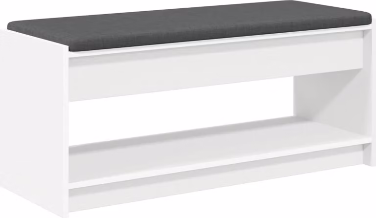 Panca per ingresso con cuscino Bianco 103 x 38 x 45 cm