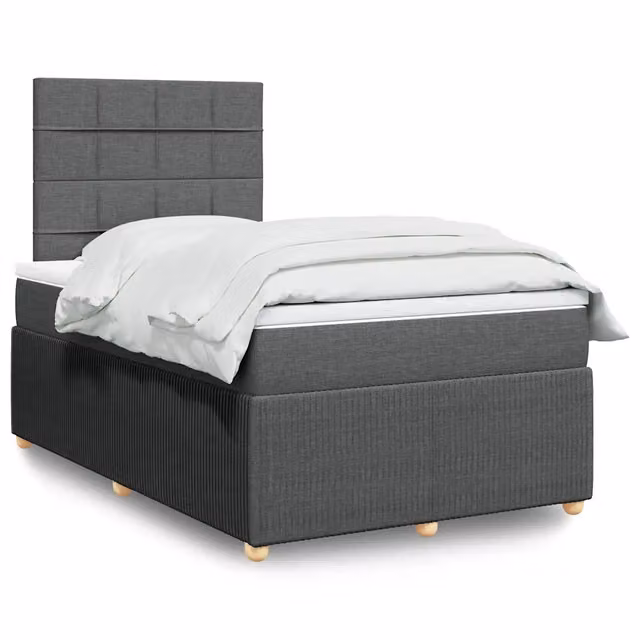 Letto con Giroletto a Molle e Materasso Ibrido vidaXL, Grigio e Bianco, L 120 x P 200 cm