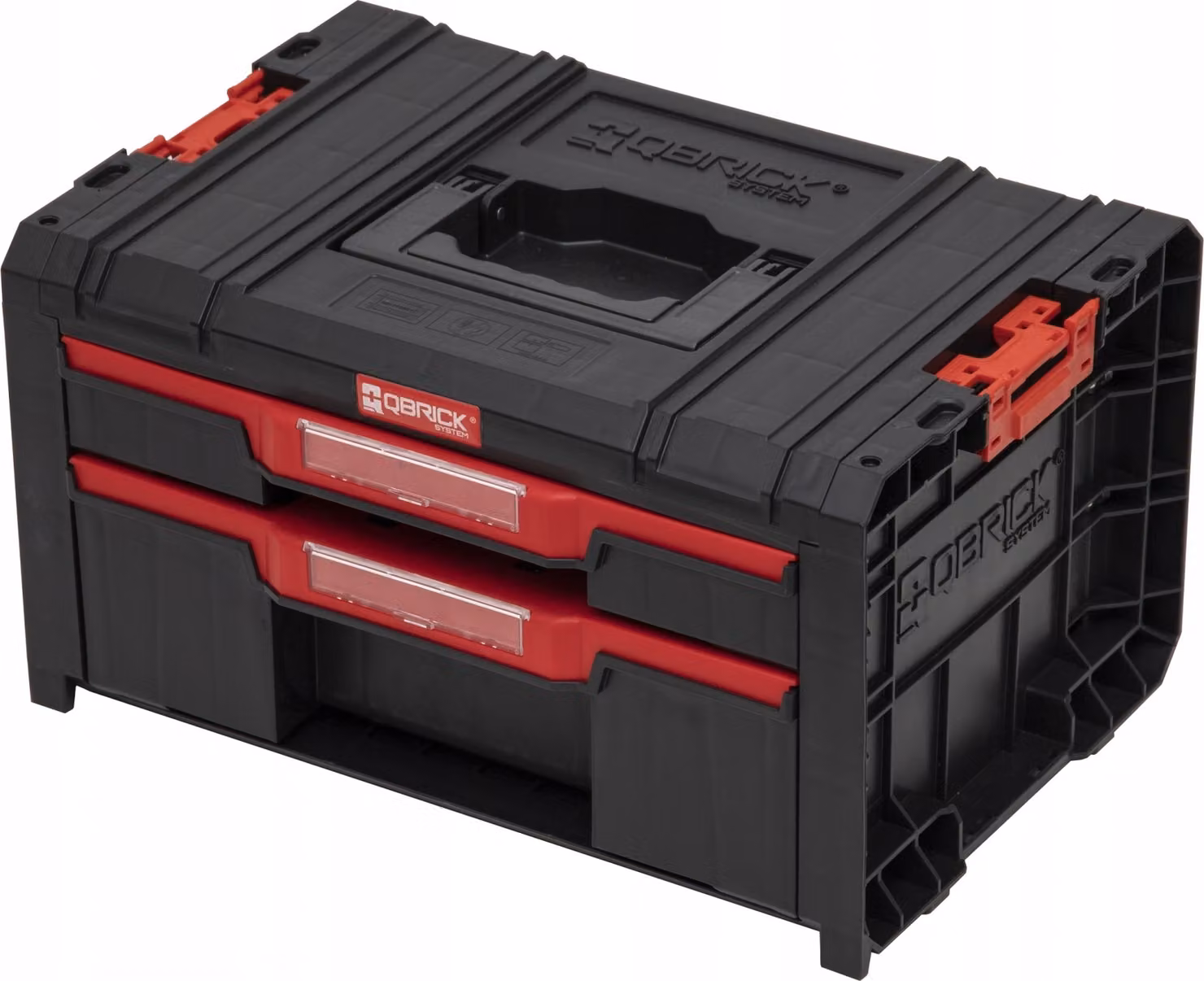 Qbrick System PRO Cassetto 2 Cassetta degli attrezzi 2.0 Basic impilabile 450 x 310 x 244 mm 4,5 l 9,5 l IP54 con due cassetti 5 divisori