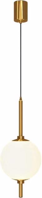 Maytoni Lampadario Sospeso Moderno The Sixth Sense con LED Integrato in Metallo, Ottone e Vetro, Disponibile in Nero o Oro/Ottone con Vetro Bianco