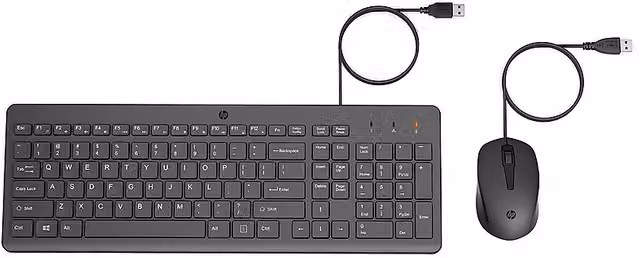 Combo Tastiera e Mouse HP 150 a Membrana con Connessione USB-A, Nero