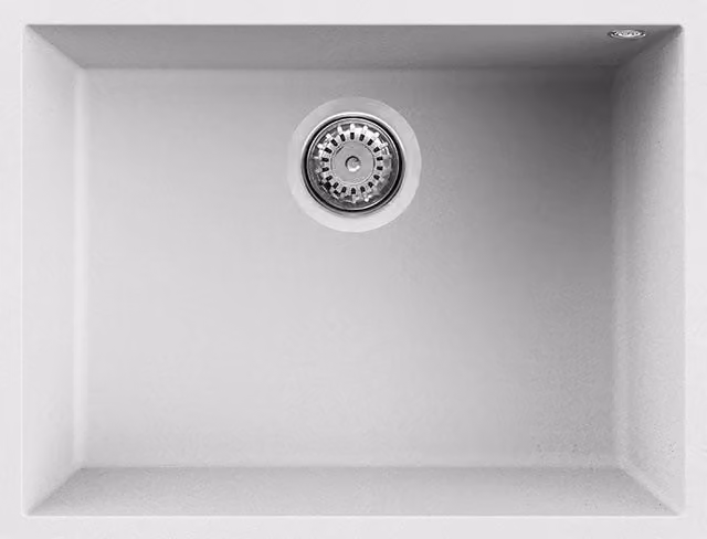 Lavello Elleci Incasso 1 vasca 58x44 Quadra 110 Sottotop Keratek Plus Bianco White Assoluto LKQ11096BSO