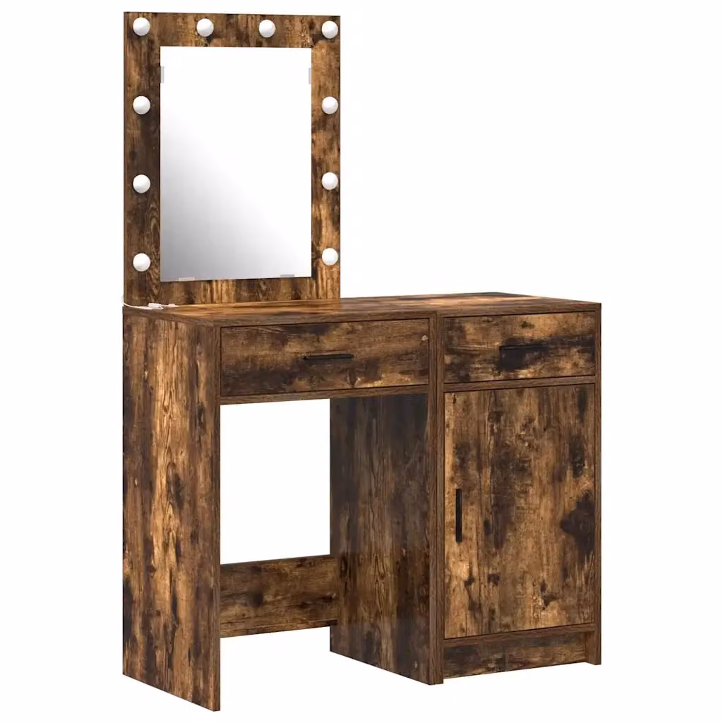 Set di 2 Tavoli da Trucco Moderni vidaXL Marrone L: 50 cm, P: 41 cm, H: 135 cm – 2
