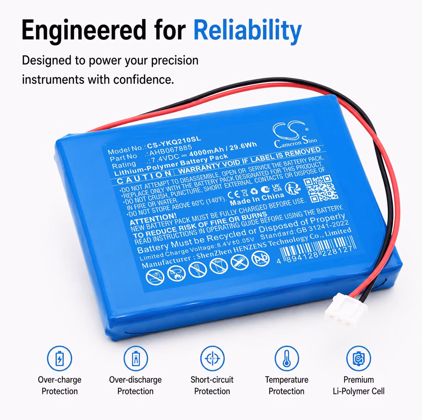 TECHTEK Batteria compatibile con [Yokogawa] AQ2100 sostituisce AHB067885