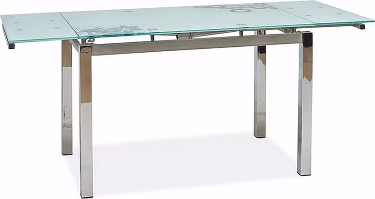 Casa Padrino tavolo da pranzo in metallo con piano in vetro argento 110-170 cm - Tavolo da cucina allungabile