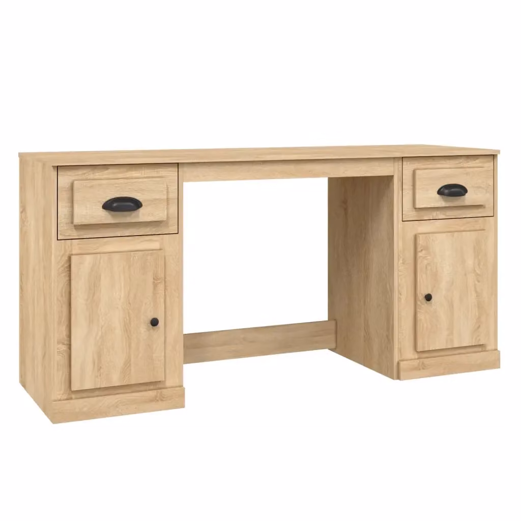 Scrivania con Armadietto vidaXL in Legno Rovere Sonoma Marrone L: 154,5 cm, P: 50 cm, H: 75 cm – 2