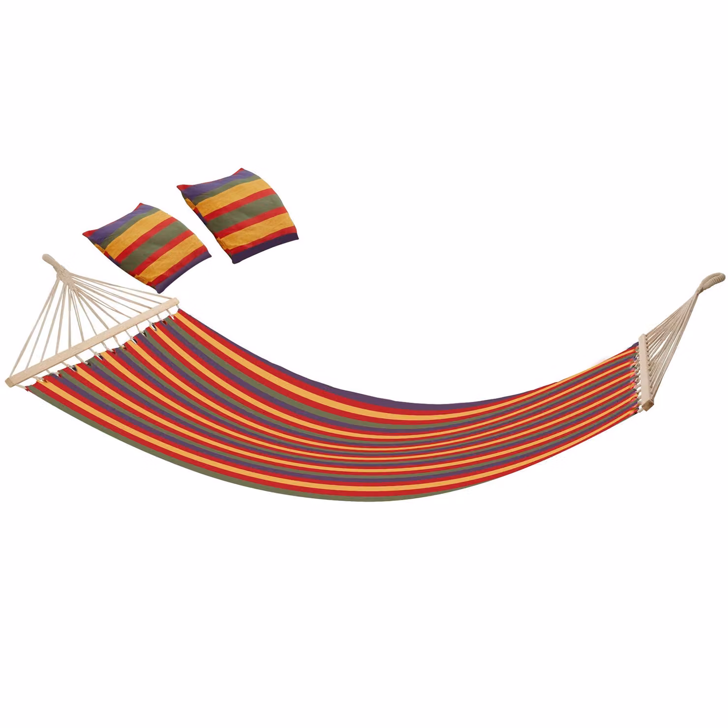 Amaca Eden TecTake in legno di betulla con strisce multicolore e cuscini inclusi – 3