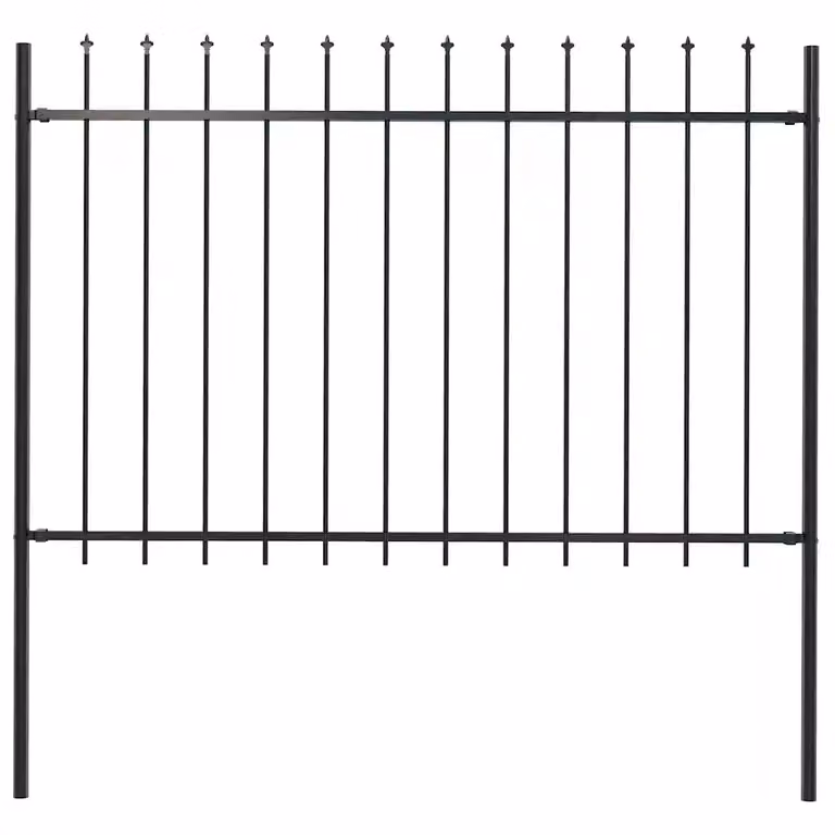 Recinzione da giardino vidaXL Woerden con punta a lancia in acciaio nero H: 170 cm, L: 120 cm