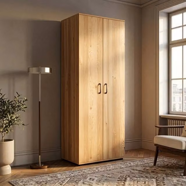 Armadio Multifunzionale Chalvefted en.casa con 2 Ante e 5 Ripiani, Effetto Rovere, H 175 cm x L 60 cm x P 35 cm – 1