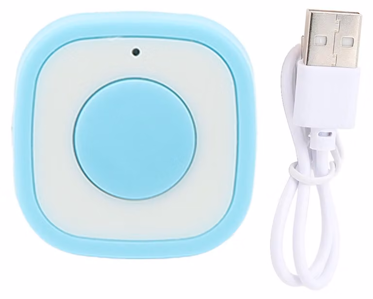 Telecomando ad anello, ricaricabile, pulsante Bluetooth da polpastrello per scatto fotografico, selfie, blu
