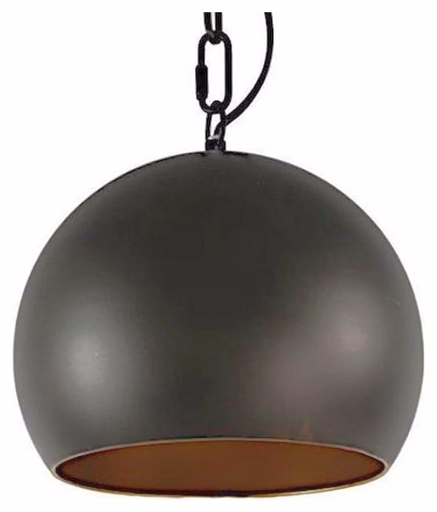 hobson lampada a sospensione 25 x 23 cm E27 nichel 40W nero