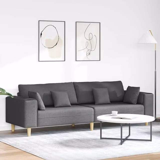 Divano con cuscino-Sofa con cuscino-Divanetto Grigio scuro 250 x 77 x 76 cm Tessuto